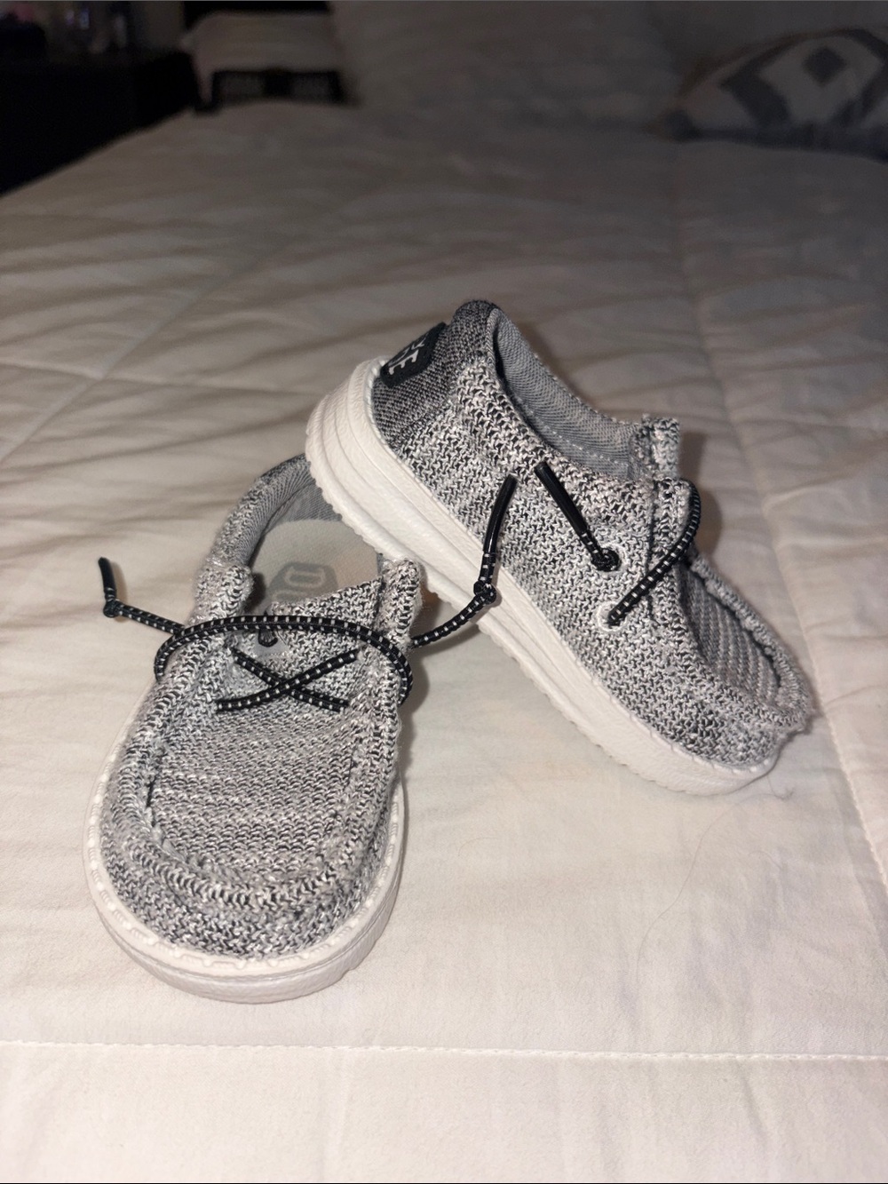 Baby Hey dudes Gray -On Casual Shoes with Black Laces